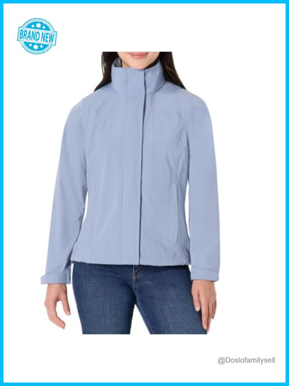 Women's Lightweight Waterproof Long Hooded Rain Jacket Relaxed Fit